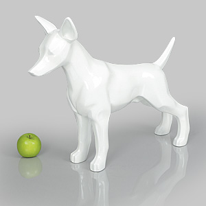 Dog Mannequin Charles - Gloss White