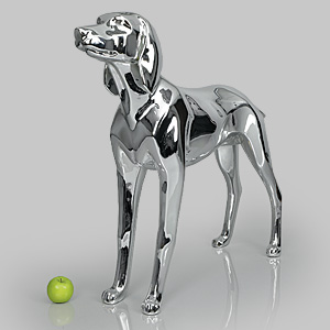 Dog Mannequin Henry - Chrome