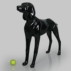 狗模型亨利 - 亮黑色