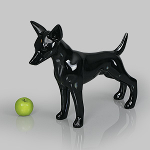 狗模型玛蒂尔达 - 亮黑色